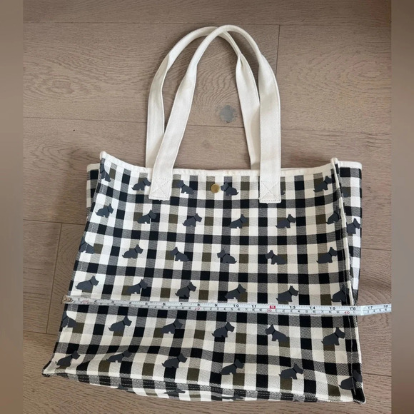 Radley London Canvas Tote Bag Medium Westie Dog Plaid - Picture 3 of 9